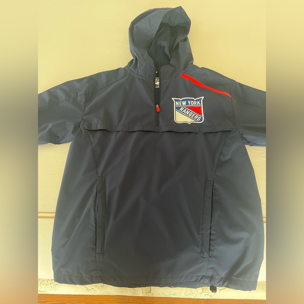 Men’s New York Rangers quarter zip, hooded, wind breaker